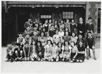 Group portrait of German-Jewish refugee children at their school in Shanghai.