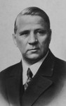 Portrait of J. Sigfrid Edstroem, chairman of the Swedish Olympic Committee.