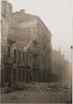 Ruins in the Warsaw ghetto after the suppression of the uprising by the SS.