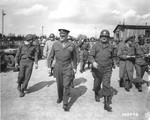 General Dwight Eisenhower and General Troy Middleton tour the newly liberated Ohrdruf concentration camp.