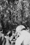 Herman Goering speaks to American servicemen following his capture.