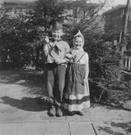 Max and Miep van Engel celebrate Purim by dressing up in traditional Dutch costumes.