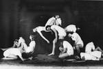 Young women put on a theatrical performance at a Slovak labor camp.