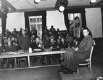 Martin Gottfried Weiss takes the stand in the Dachau trial.