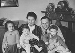 Postwar portrait of Frits and Jacoba Blom and their three children.