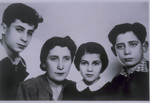 Photograph of Hela Berkowicz and her children Henryk, Noemi and Bernard taken in Warsaw and sent to Hela's husband Lejba Berkowicz in Vilna.