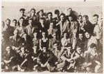 Group portrait of teenage boys [perhaps a school class] in the Lodz ghetto.