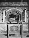 View of a cremation oven in the Dachau concentration camp.