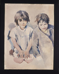 Painting of two children by Jacob Barosin.