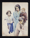 Painting by Jacob Barosin of a Roma woman and three children.