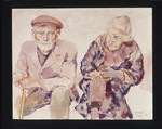 Painting by Jacob Barosin of an elderly couple.