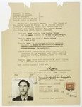 Affidavit in lieu of passport issued to Ernest Guenther Heppner for the American Vice Consul in Shanghai.