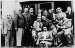 Group portrait at Sanatorium in Druskieniki.

Pictured are Estra Blumstien and friends at the Blumstein's family's hotel/sanatorium/spa.