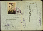 Identification card issued to Azriel Awret stating that he had been incarcerated as a political prisoner by the Germans.