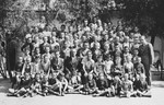 Group portrait of Jewish children in a summer camp in Balaton, Hungary.