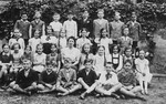 Group portrait of students in the fourth grade class of the Jewish elementary school in Budapest.