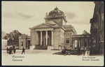 Picture postcard showing an exterior view of the new synagogue in Warsaw, Poland.
