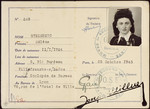 Identification card for OSE staff member Helene Steinberg.