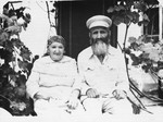 Close-up portrait of an elderly religious Jewish couple after their release from Soviet prison for their Jewish activities.