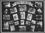 Display panel from a photo exhibition on the Holocaust entitled, "What Were Their Sins?" created by photographer George Kaddishin a displaced persons' camp.
