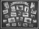 Display panel from a photo exhibition on the Holocaust entitled, "Work And Wages..." created by photographer George Kaddishin a displaced persons' camp.