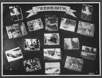Display panel from a photo exhibition on the Holocaust entitled, "Work Makes Freedom..." created by photographer George Kaddish in a displaced persons' camp.