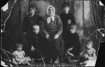 Studio portrait of a Jewish family in Pruzhany.  All pictured perished in the Holocaust.