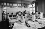 Girls in the dormitory for older girls in the children's home referred to as the "Zeehuis" (Sea house) in Bergen aan Zee.