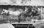 The Friedman family takes a horse and cart ride while on vacation in Piashkowa Gora.