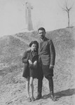 Polish Jewish refugees in Vilna.

Pictured are Szymon Malowist and his daughter Irena.