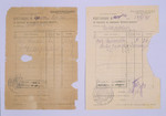 Composite photograph of two receipts for money and items confiscated from Jewish refugees in Vladivostok.