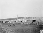 A view of the prisoners' tents at Arnstadt concentration camp.