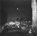 View inside a shed used as a morgue in the Warsaw ghetto cemetery.