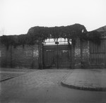 Entrance to the Warsaw ghetto cemetery.

Joest's original caption reads: "The gate for entering the Jewish cemetery looked idyllic with its clusters of ivy.
