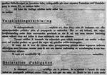 Declaration which prisoners were made to sign on their release from a German concentration camp and kept by the police in Antwerp.
