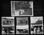 Page from a photo album of German-Jewish refugees in France showing various pastoral images entitled "the day the war broke out Spetember 3 [sic] 1939."