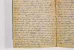 A detail of a page from a diary written by Susie Grunbaum Schwarz while in hiding.