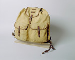 Tan rucksack used by Rys Berkowicz to transport her possessions from Warsaw to Japan.