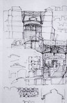Sketch for the U.S. Holocaust Memorial Museum building by the museum's architect, James Ingo Freed.