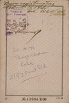 Page of the passport Moritz Sondheimer's passport issued by the German Consulate in Kaunas.