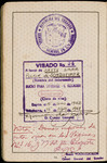 Page from Setty Sondheimer's passport stamped with an Equadorian visa.