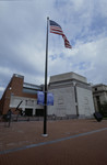 View of Eisenhower Plaza decorated with 10th anniversary banners on the flag pole at the U.S.